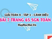 Giải bài 7 trang 65 Toán 8 Tập 1 SGK Cánh Diều